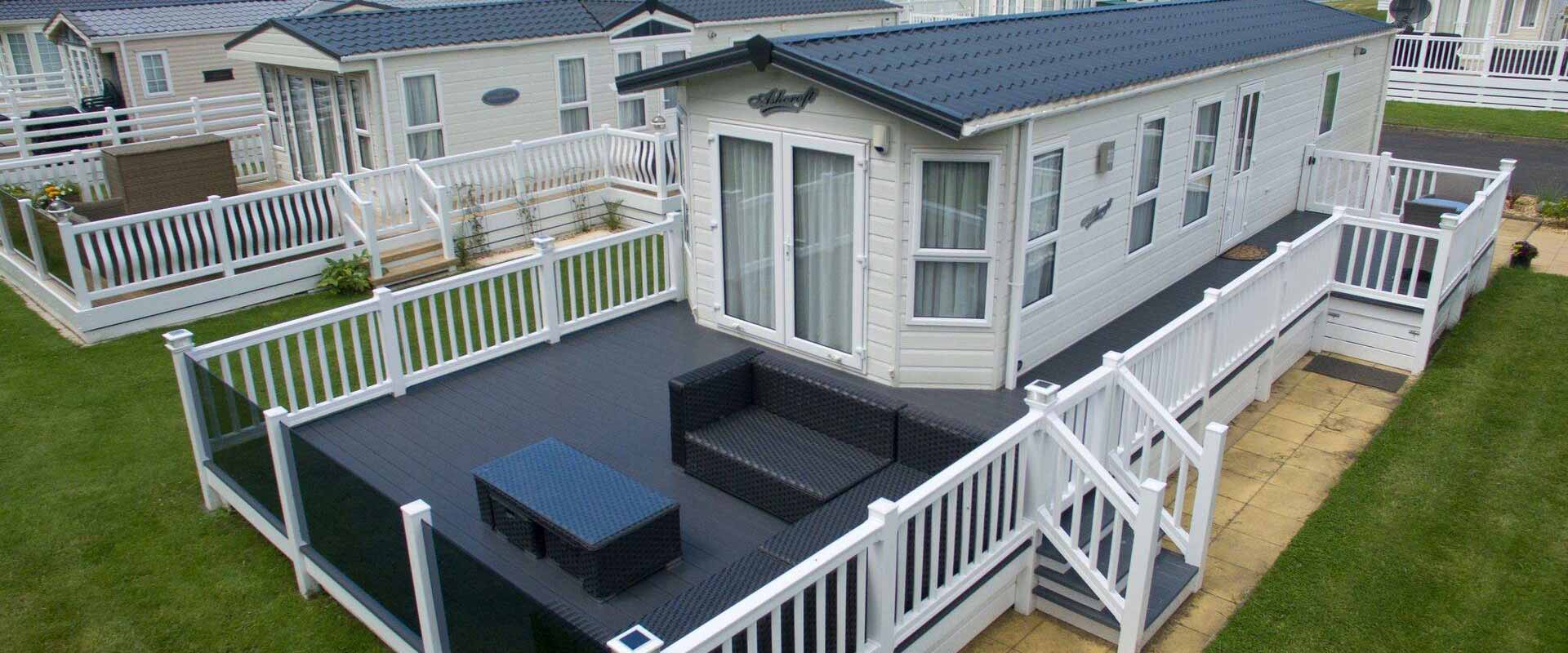 Static Caravan & Lodge Plastic Decking Boards UPVC Kits (UK)