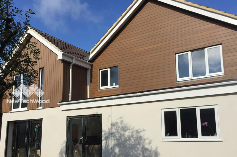 Vertical Composite Wall Cladding NewTechWood Wood Grain Effect Plastic